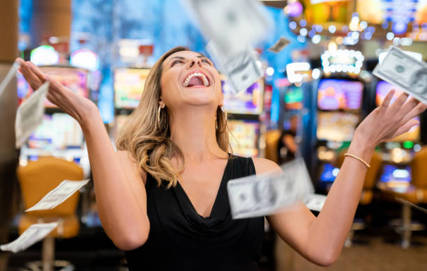 Big Time Gaming slot game interface showing stake, spin button, and payout display